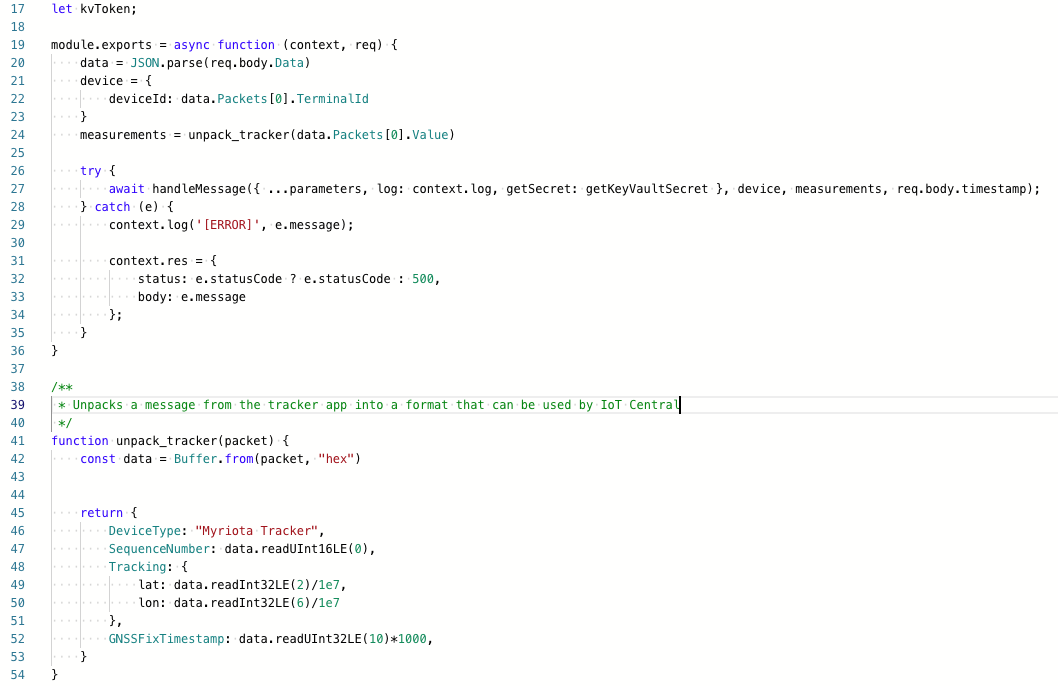 Microsoft Azure IoT Central – Myriota Developer